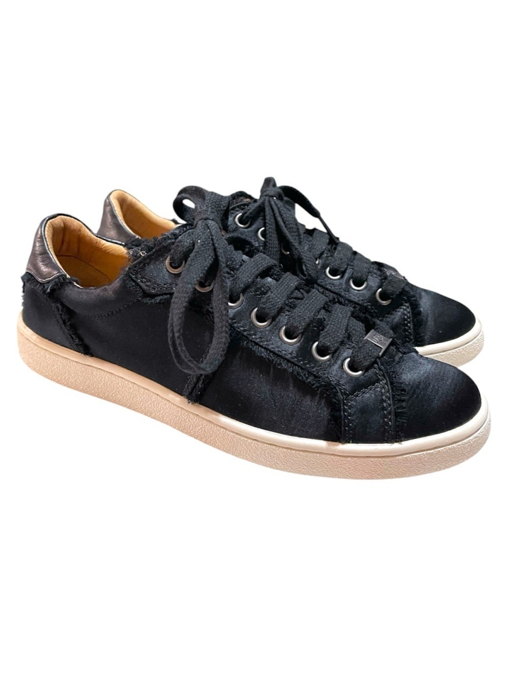 UGG Milo Spill Seam Satin Sneakers Black Women’s Size 8